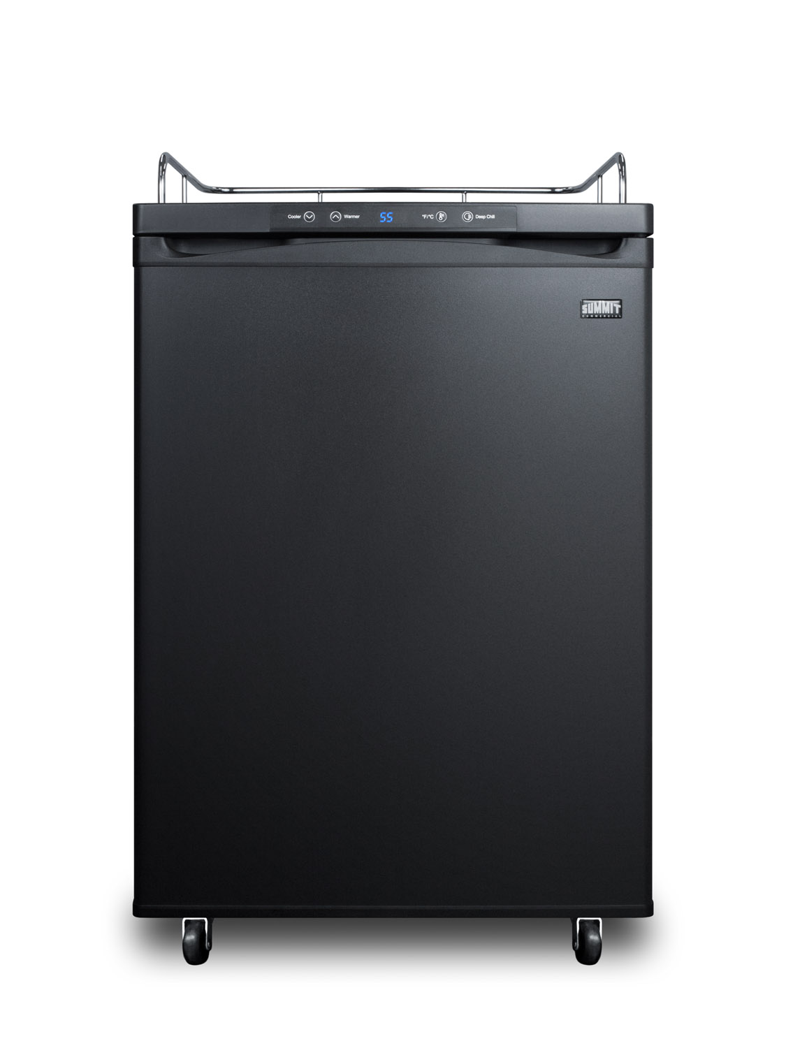 Freestanding residential beer dispenser in black, auto defrost w/digital thermostat; sold without tap kit for do-it-yourselfers who install their own systems